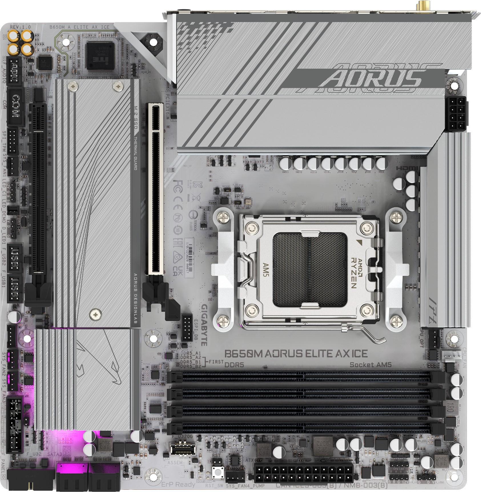 Материнская плата GigaByte B650M Aorus Elite AX Ice rev. 1.1
