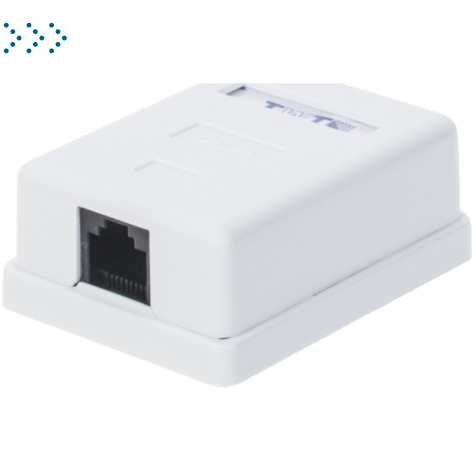 Настенная розетка, 1 порт RJ-45 категории 5е, UTP, белая
