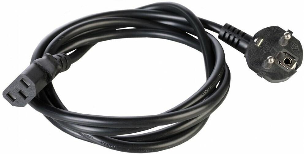 Шнур питания с заземлением IEC 60320 C13/EU-Schuko, 10А/250В (3x1,0), длина 1,8 м.