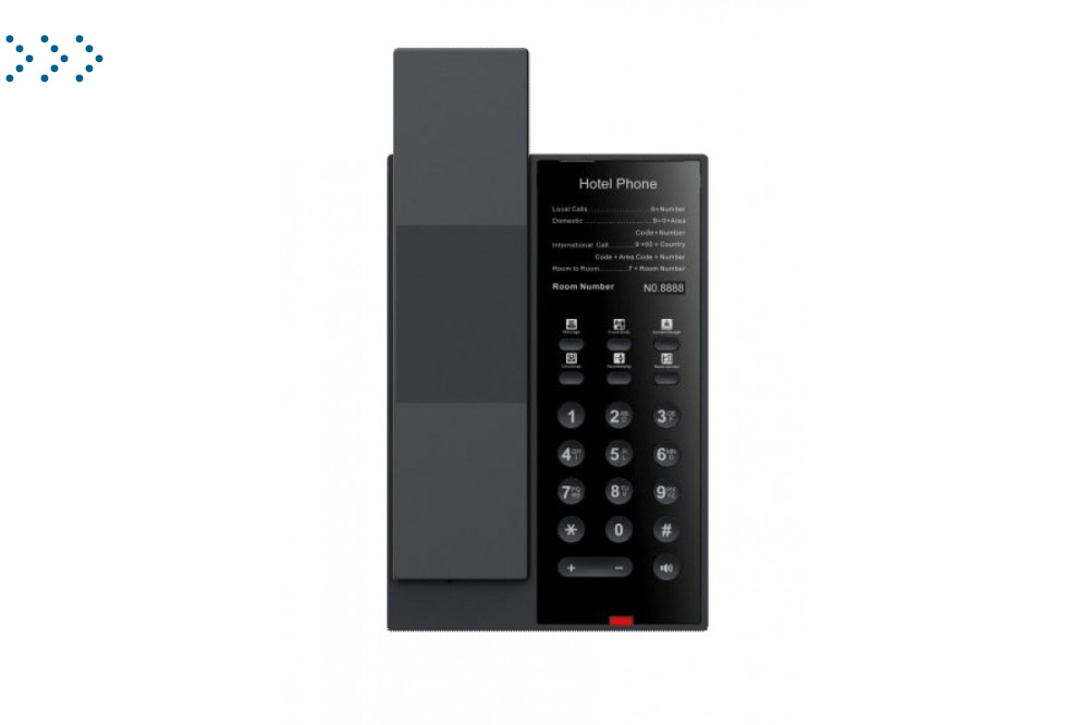 IP телефон Fanvil для отелей Cost-effective, screenless IP phone designed for hotel use
6 programmable soft keys for service hotline 
Built-in dual-band 2.4GHz (Wi-Fi 6)
HD Voice
2 SIP Lines