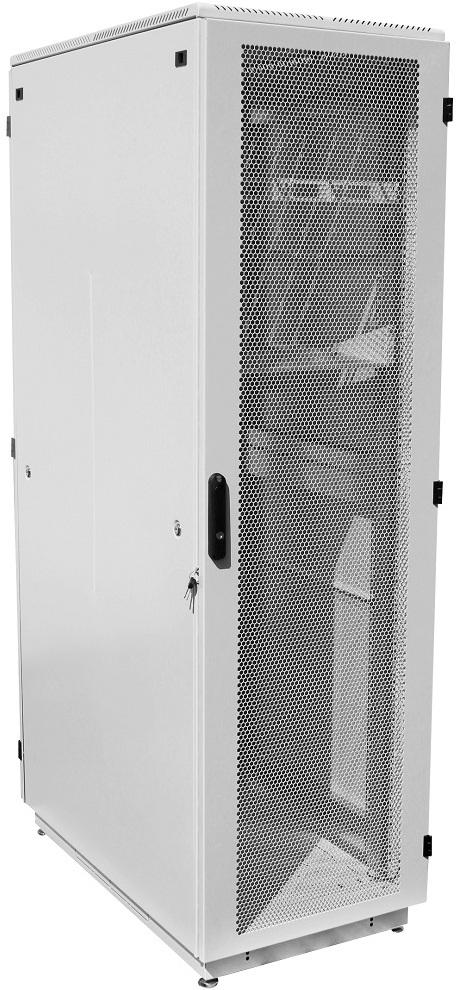 Шкаф телекоммуникационный напольный 42U (800 × 1000) дверь перфорированная, задние двойные перф.