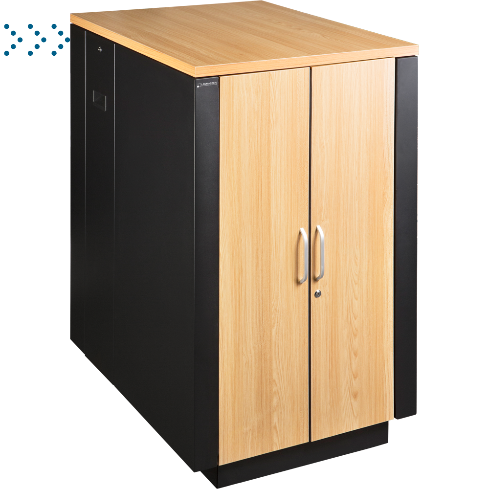 Шкаф LANMASTER SOUNDPROOF звукоизолированный 24U 750x1030 мм, отделка под дерево, цвет лиственница