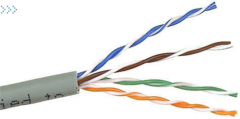 Кабель TWT UTP, серии XS, 4 пары, Кат.5e, PVC, серый, 305 метров