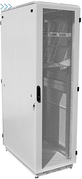 Шкаф телекоммуникационный напольный 42U (600 × 1000) дверь перфорированная, задние двойные перф.