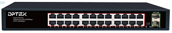 Unmanaged Network Switch Ports: 24*10/100/1000M RJ45 + 2*1000M SFP Power: AC 100-240V