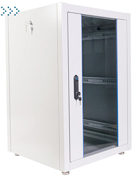 Шкаф телекоммуникационный напольный ЭКОНОМ 18U (600 × 600) дверь стекло, дверь металл